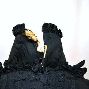 1880s/1890s Victorian Black Damask Ruffled Blouse, Display Piece, Museum Piece, Estate Fresh, Needs TLC image 5