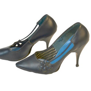 1950s/1960s Dark Blue Pumps, Heels, Kitten Heels by Aldens Size 6, 36-37