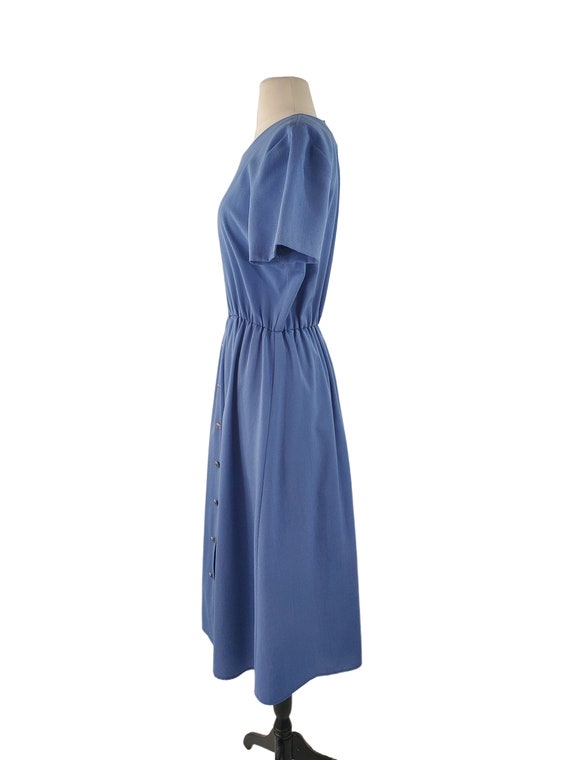 1980s/1990s Cornflower Blue Day Dress, Size 6 - image 4