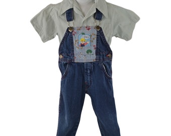 1980s Toddler Denim Overalls by OshKosh, Size 2T