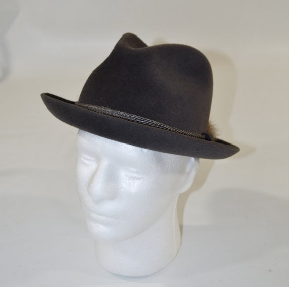 1960s/1970s Gray Velour Men's Fedora by Dobbs Fift