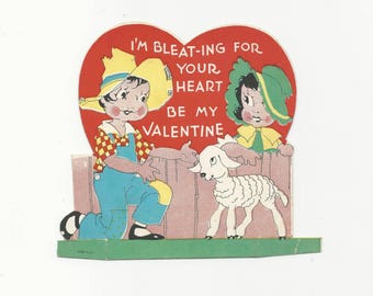 Vintage Farmer Be My Valentine, Valentine Card, Free Standing Card