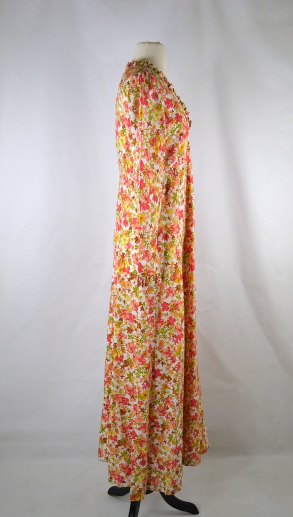 1970s Floral Print Maxi Dress, Long Sleeve Dress,… - image 6