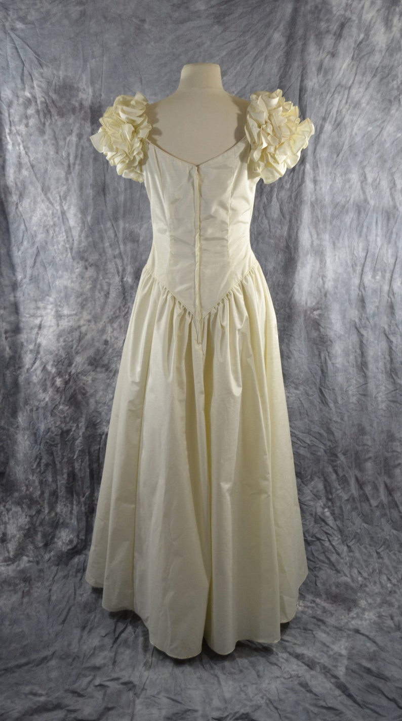 1980s NOS Creamy White Formal Gown by Escapades, Prom, Wedding Dress image 5