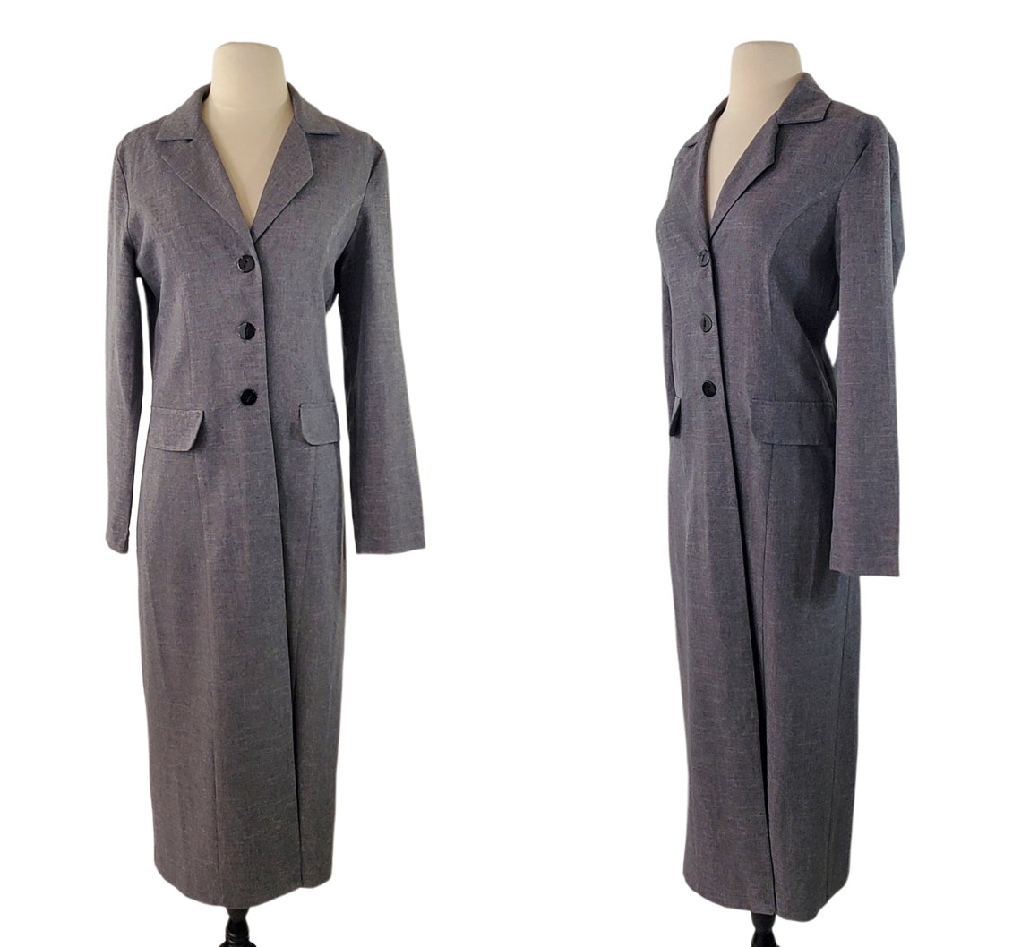 1980s Gray Summer Weight Trench Coat by City Triangles, Foto 1 von 5