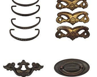 Vintage Brass Drawer Pulls, Retro Cabinet Hardware, Furniture Decor