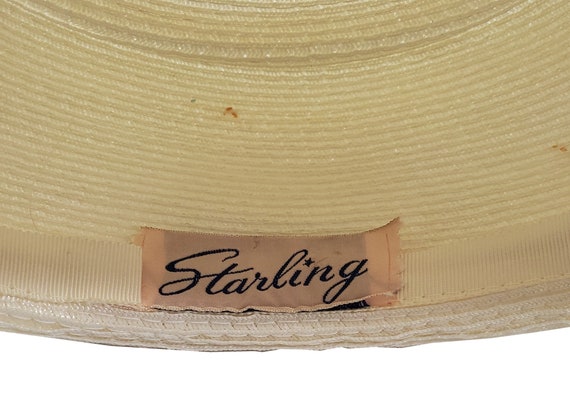 1950s/1960s Cream Raffia Pillbox Hat by Starling,… - image 7