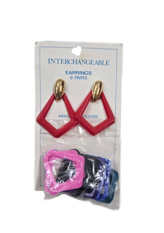 1990s NOS Multicolored Interchangeable Earrings, … - image 6