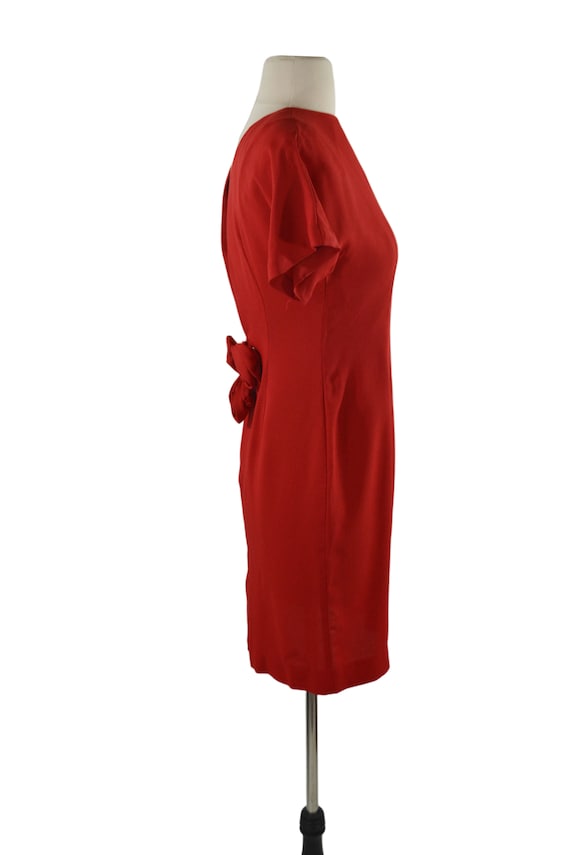 1990s Lipstick Red Sheath Dress by Late Edition L… - image 4