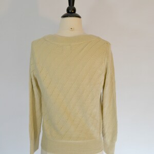 1960s Basic Cream Cardigan Sweater by Sears Jr Bazaar, XSmall image 5