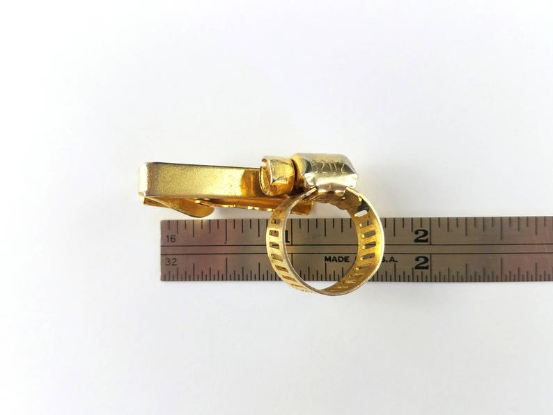 Vintage Gold Tone Hose Clamp Tie Clip IDEAL 6202 Etsy