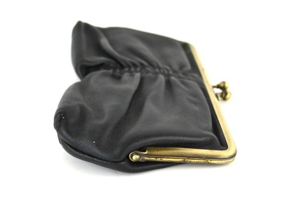 1960s Black Kiss Latch Vinyl Clutch, Evening Bag,… - image 3