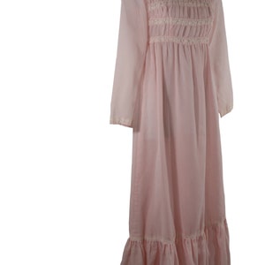 1970s Young Girls Pink Victorian Revival Dress by Vicky Vaugh Jrs image 3