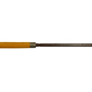 May include: A yellow handled metal sharpening steel for knives.