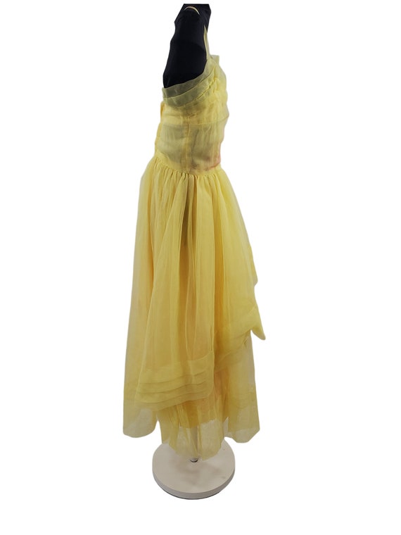 1950s/1960s Girls Yellow Sleeveless Frothy Tulle … - image 6