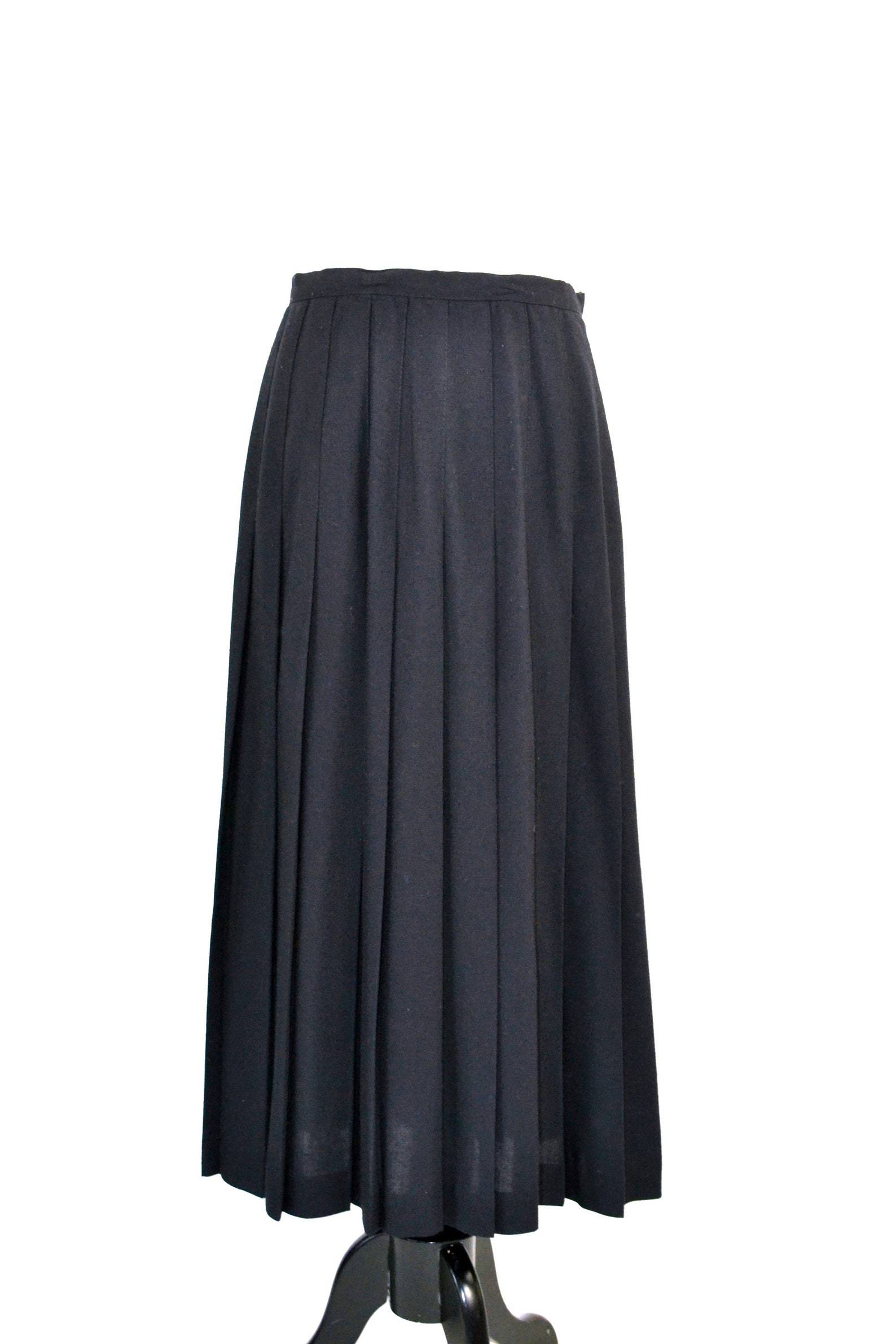 1980s Black Knife Pleat A-line Skirt by Briggs Knee Length - Etsy