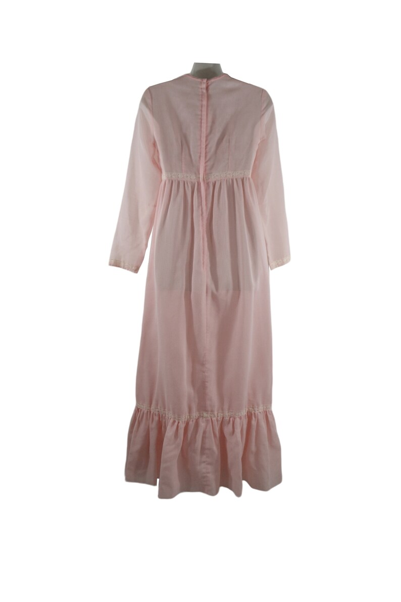 1970s Young Girls Pink Victorian Revival Dress by Vicky Vaugh Jrs image 4