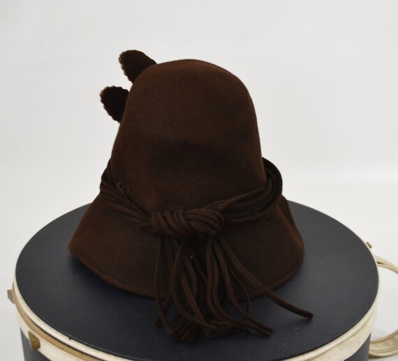 1950s/1960s Brown Mushroom Felted Wool Hat by Col… - image 5