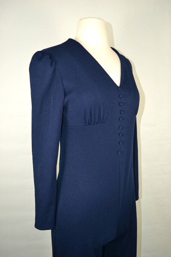 1970s Dark Blue Jumpsuit, Pants, Disco, Romper, P… - image 4