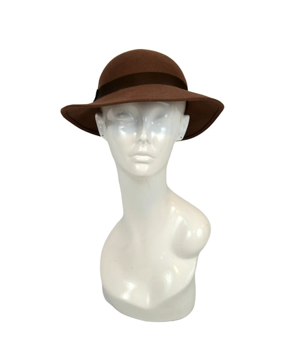 Bollman Vintage Women’s Tan and Black 100% Wool Felt 1960’s Vintage geo bollman 100% - Gem main image 4