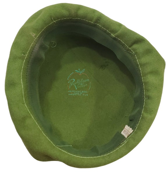 1960s Green Fur Felt Breton Hat by Peachbloom Velour,… Gem
