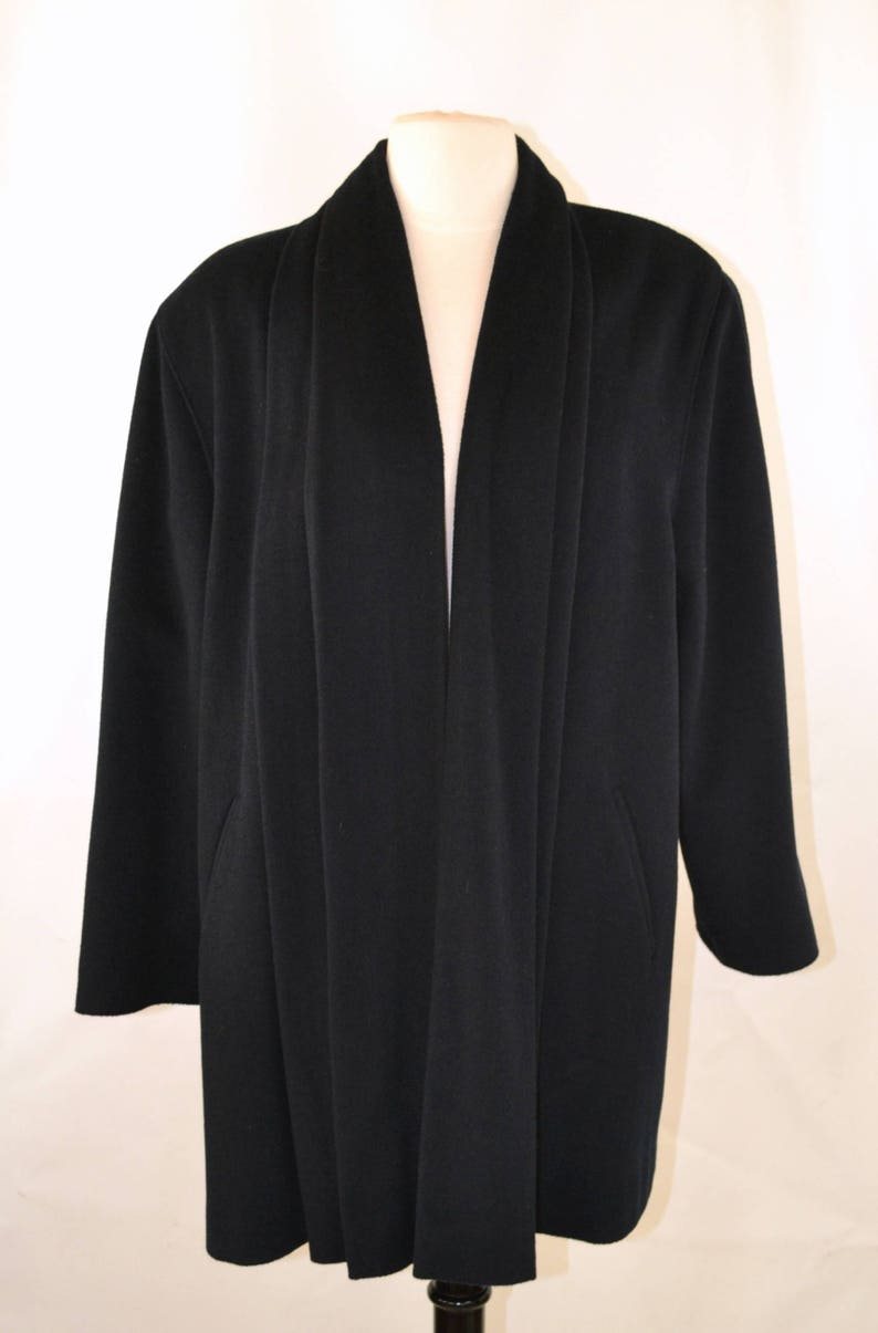 Vintage Black Wool Cape Coat Swing Coat Drape Jacket by | Etsy