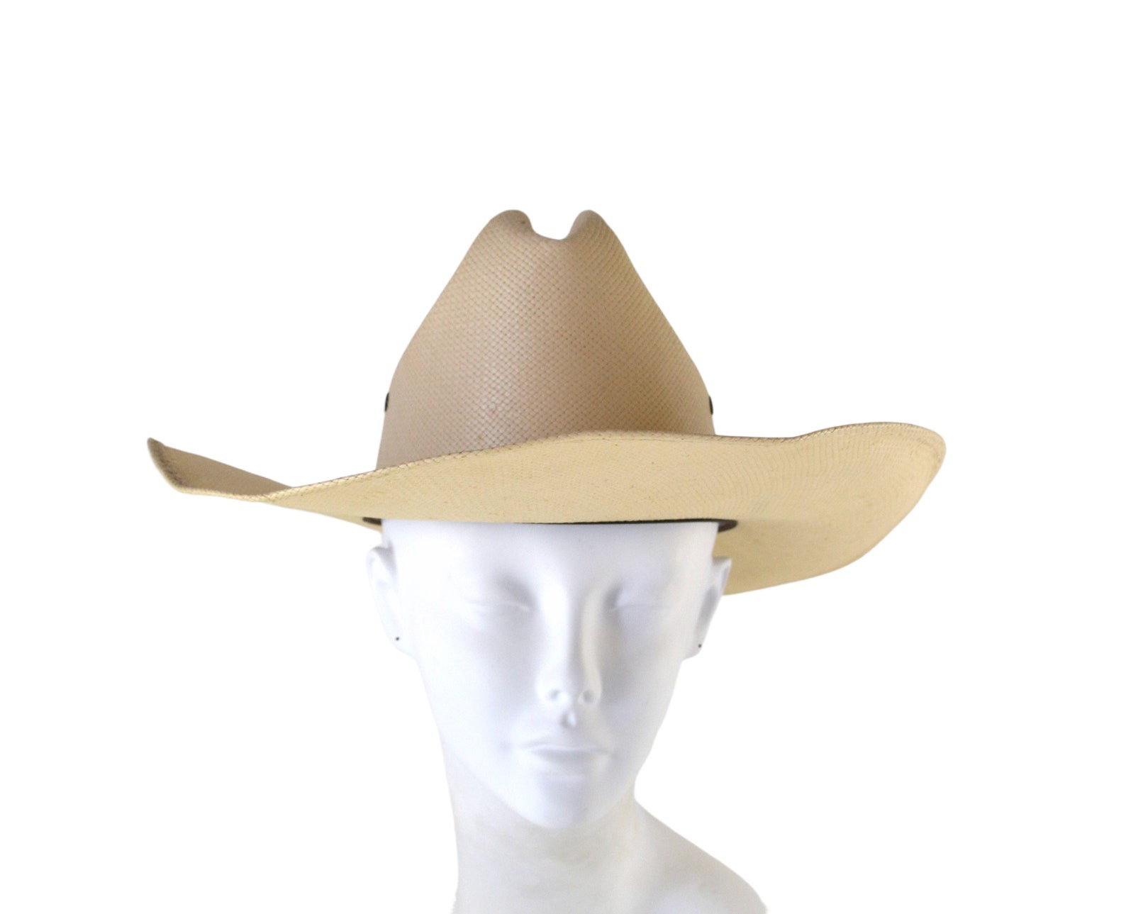 1980s Ivory Feathered Ridge Top Cowboy Hat by Eddy Bros Size Etsy