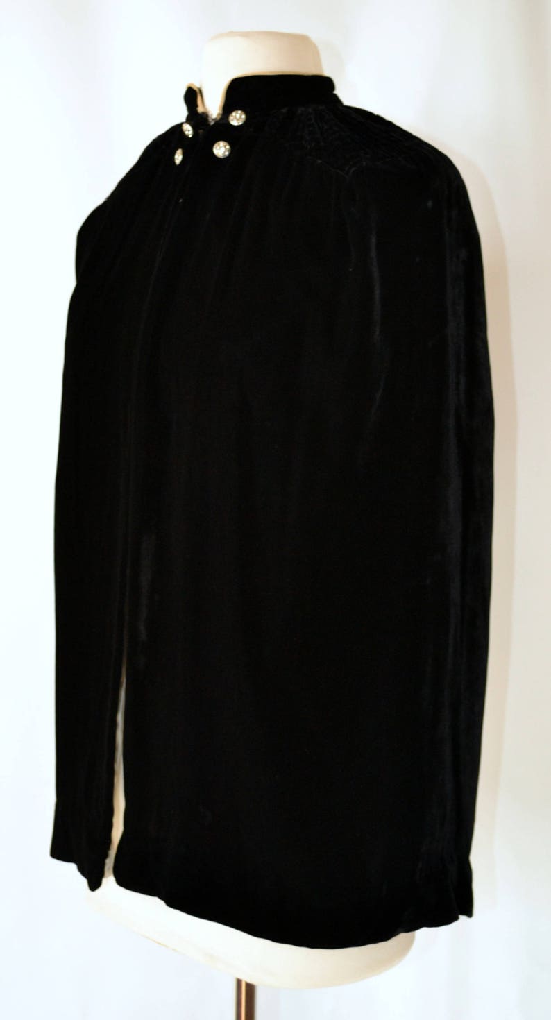 1940s/1950s Short Black Velvet Cape Opera Formal Dress - Etsy