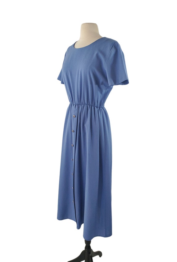 1980s/1990s Cornflower Blue Day Dress, Size 6 - image 3