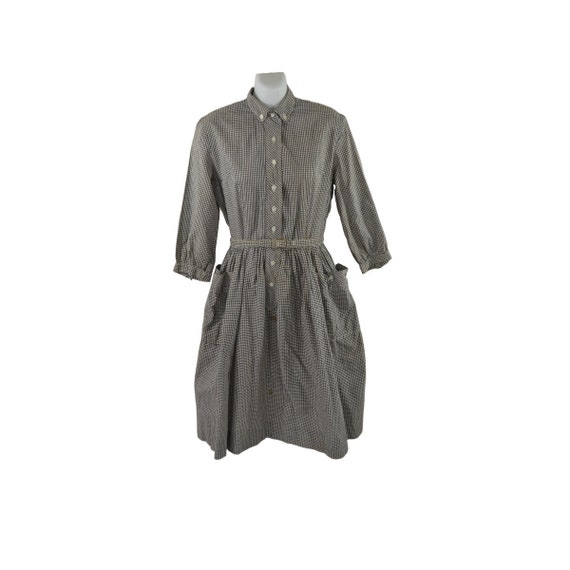 1950s Black and White Gingham Fit and Flare Shirtwaist Dress by Kay Windsor  - Etsy
