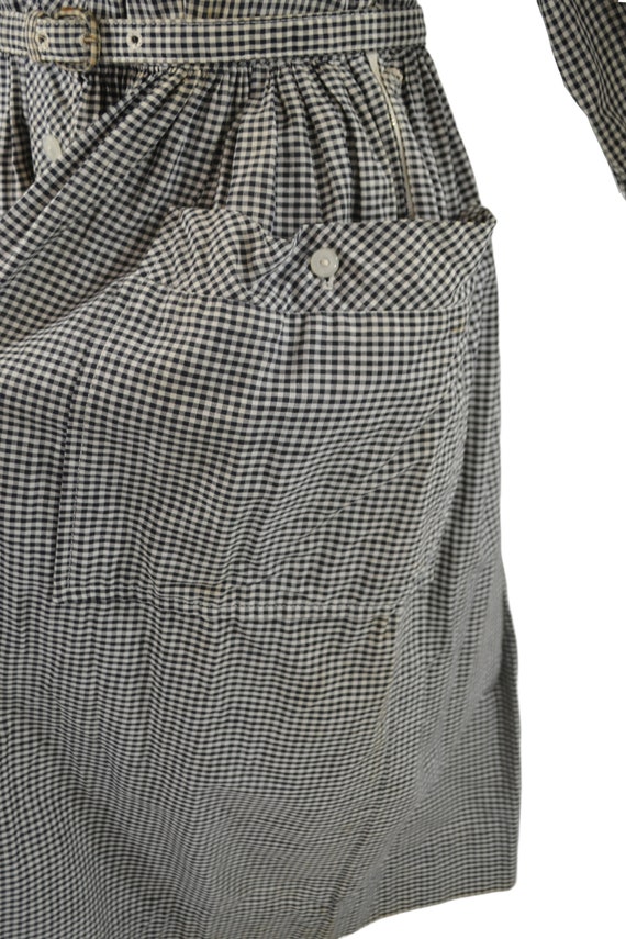1950s Black and White Gingham Fit and Flare Shirt… - image 7