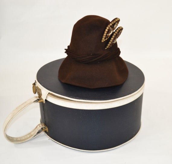 1950s/1960s Brown Mushroom Felted Wool Hat by Col… - image 2