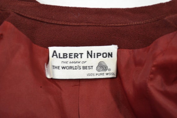 1970s Brick Red Two Piece Wool Suit by Albert Nip… - image 9