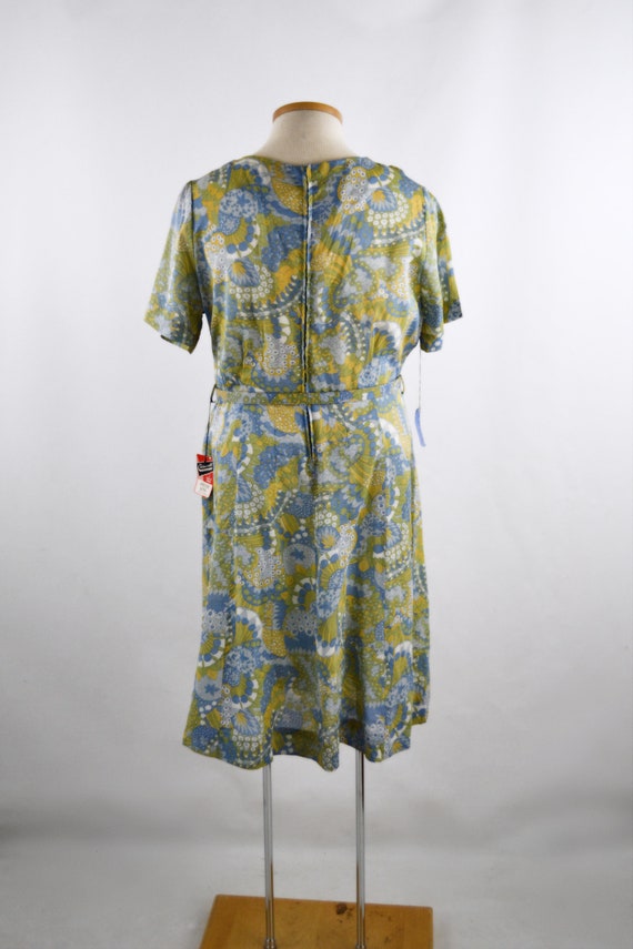 1950s NOS Blue, Green, Yellow and White Floral Pr… - image 5