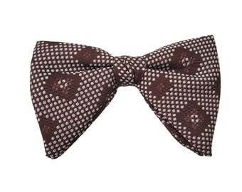 1970s Brown and White Square Geometric Bow Tie by Ormond Colonel