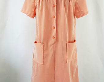 orange and white seersucker dress Picnic Dress in Orange Seersucker