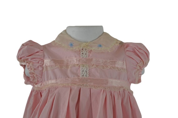 1950s Infant Pale Pink Cotton Dress, 18/24 Months - image 5