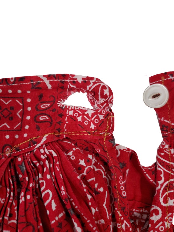Vintage Girls Red Bandanna Skirt, Girls Size 6 - image 6