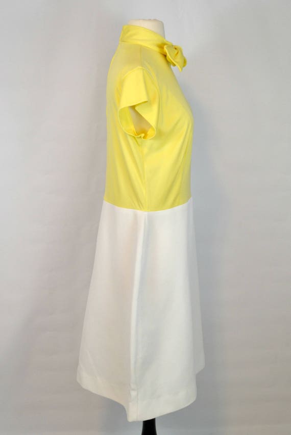 1970s Yellow Bodice and White Skirt Dress and Str… - image 6