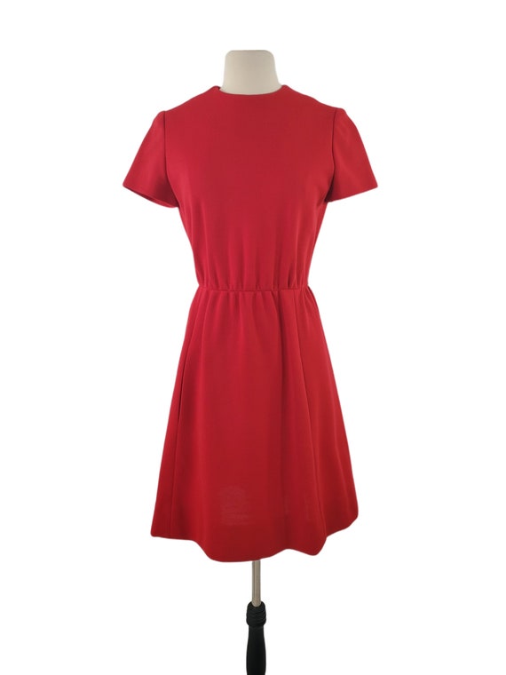 1960s/1970s Red Short Sleeve Day Dress by Joan Le… - image 2