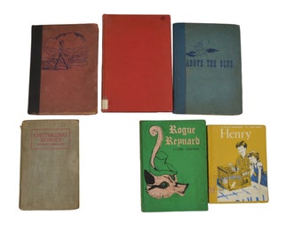 Vintage Childrens Set of 6 Hardback Books, Fictional Stories, Picture Books, Reading Books, Book Decor