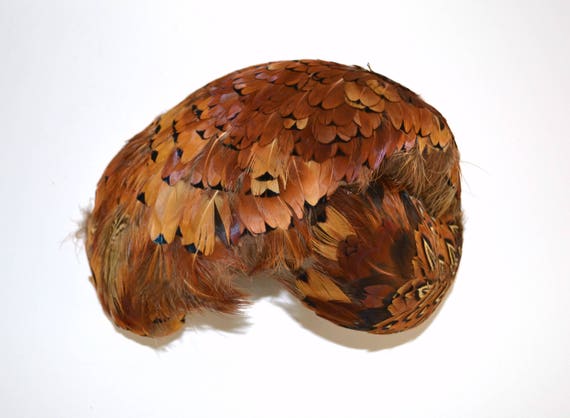 1950s Natural Colored Feathered Fascinator Hat, Ha