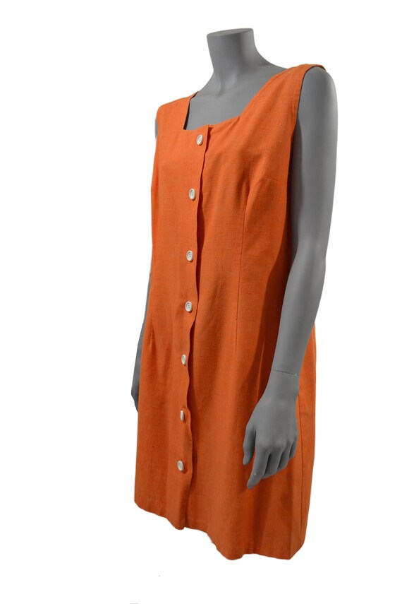 1960s/1970s Orange Sleeveless Romper/Sundress - image 3