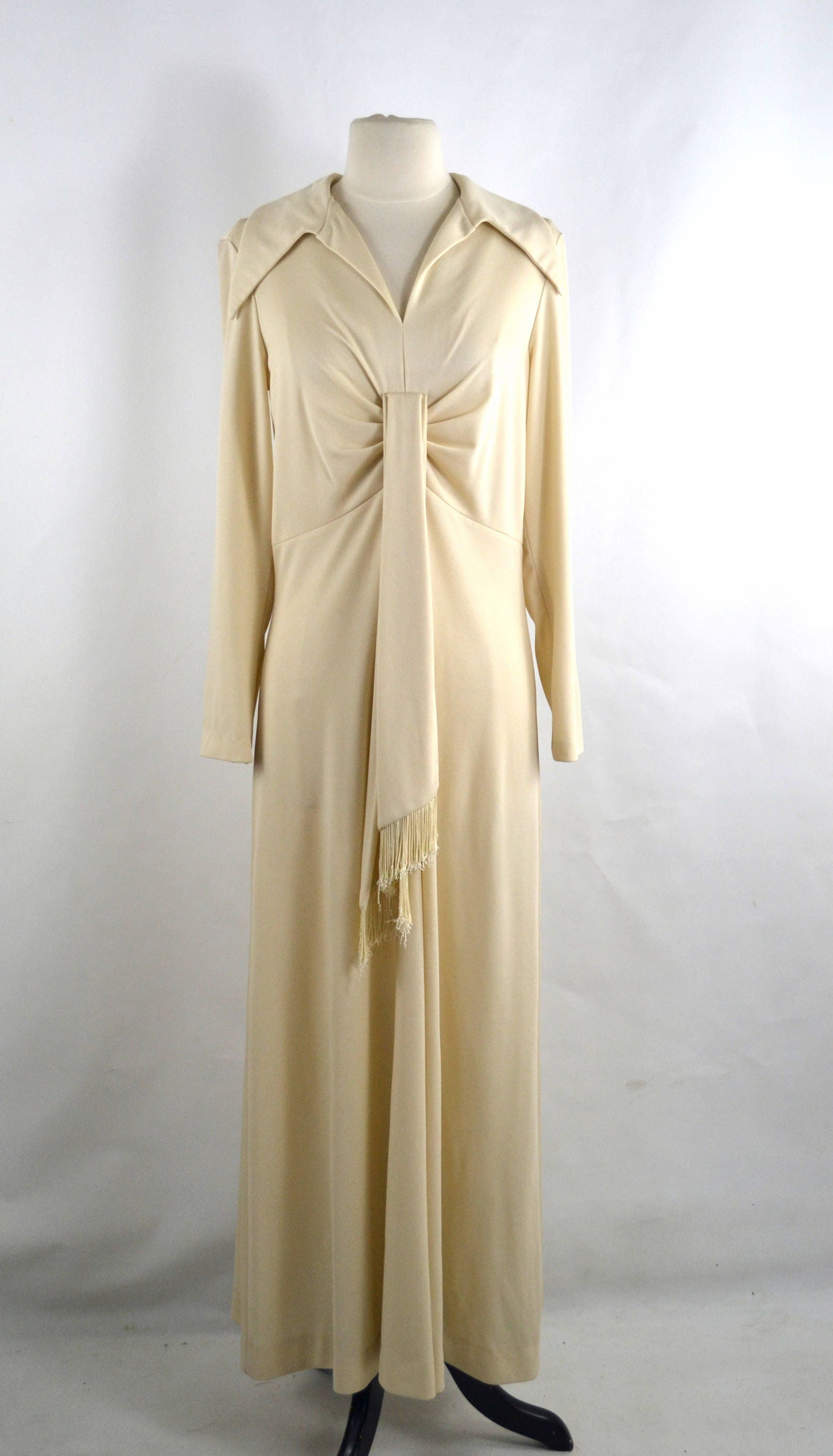 1970s Ivory Empire Waist Maxi/full Length Dress by Kay Windsor | Etsy