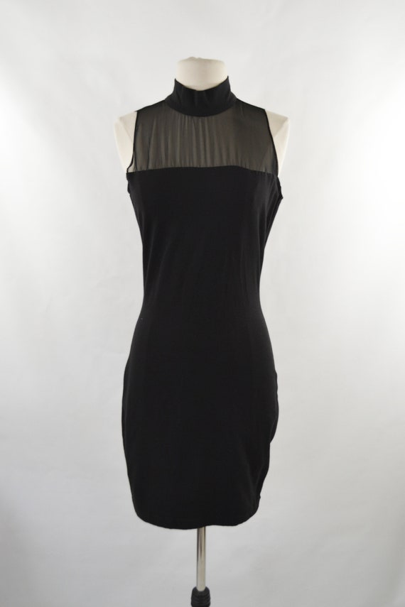 1990s Slinky Black Little Mini Dress by Arpeja, S… - image 2