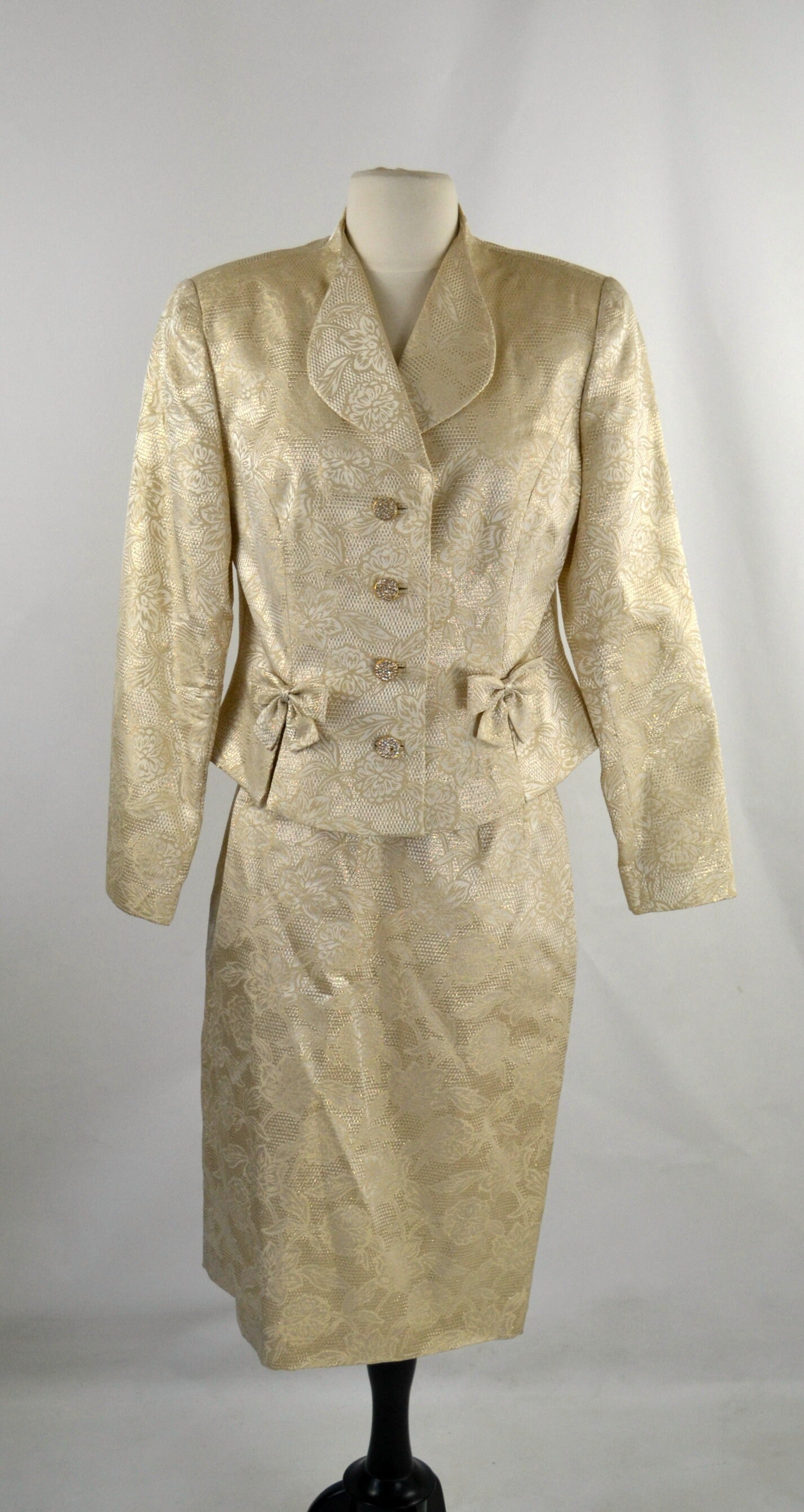 1980s Gold Lame Metallic Brocade Fitted Jacket and Pencil - Etsy