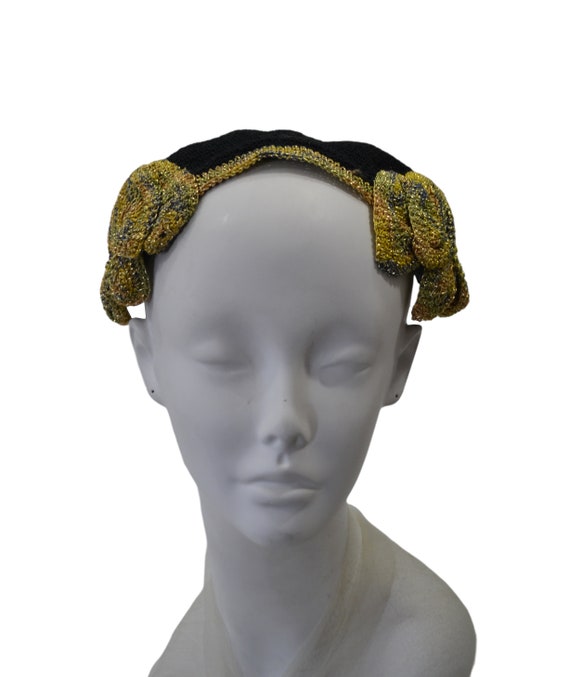 Vintage Black and Gold Casque/Fascinator, Alterna… - image 2