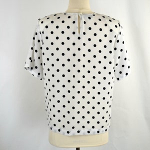 1980s White and Black Polka Dot Blouse by Impressions of California - Etsy