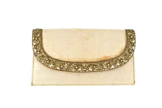 Vintage Ivory Envelope Clutch by Harilelas, Needs… - image 1