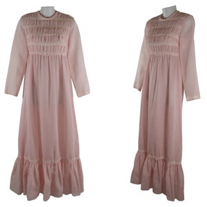 1970s Young Girls Pink Victorian Revival Dress by Vicky Vaugh Jrs image 1